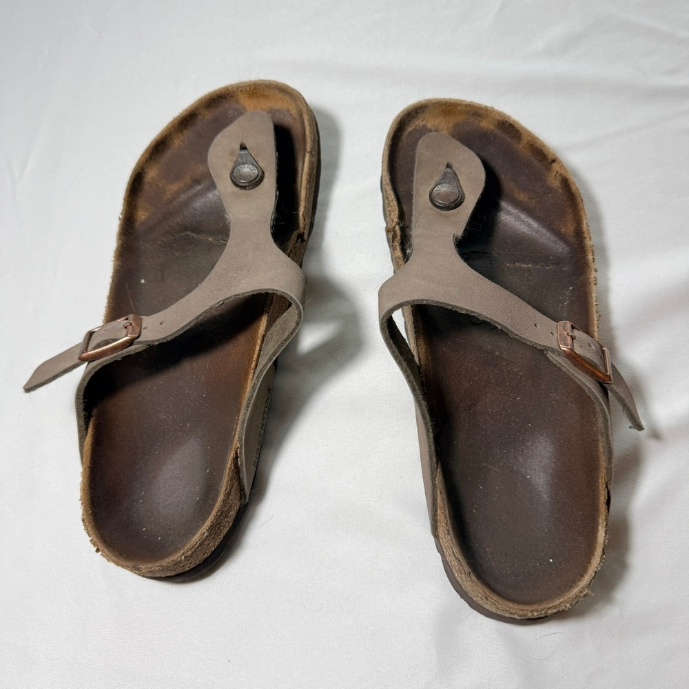 Birkenstock Gizeh Mocha Birkibuc Thong Sandals Brown Women 41 L10 M8